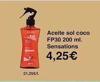 Spar La Palma Aceite Sol Coco Fp30 Sensations oferta