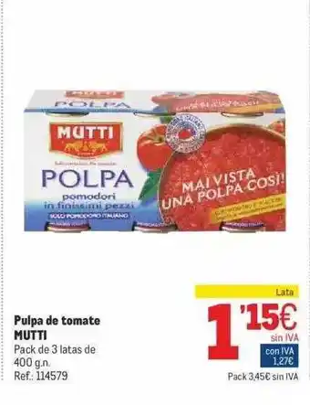 Makro Pulpa De Tomate Mutti oferta