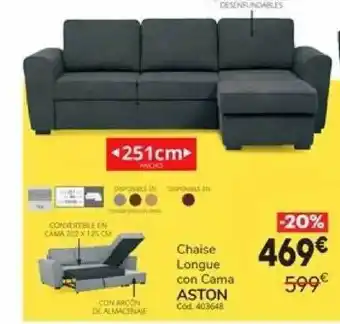 Conforama Chaise Longue Con Cama Aston oferta