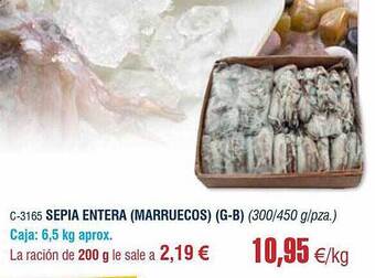 Abordo Sepia Entera (marruecos) oferta