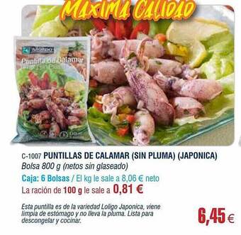 Abordo Puntillas De Calamar oferta