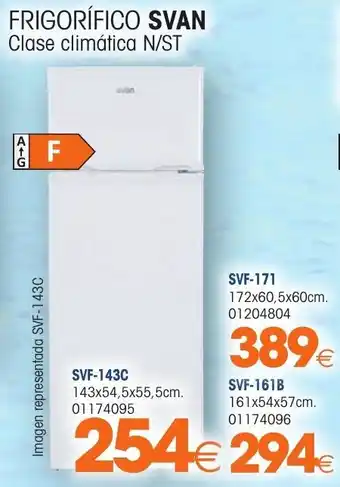 Master Cadena Svan Frigorífico SVF-161B 161x54x57cm oferta
