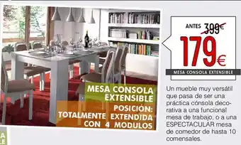 Atrapamuebles Mesa consola extensible 4 en 1 blanco oferta