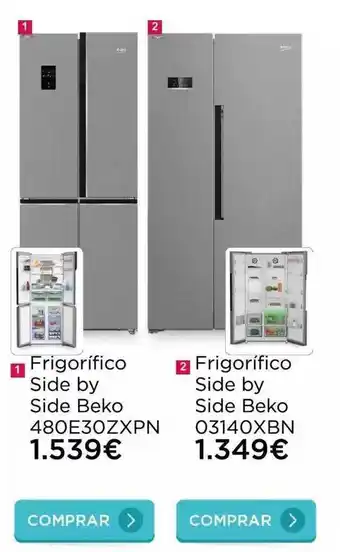 La tienda en casa 1 Frigorifico Side By Side Beko 480e30zxpn Frigorifico Side By Side Beko 03140xbn oferta