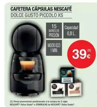 Cafetera Cápsulas Nescafé Dolce Gusto Piccolo Xs