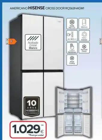 Tien 21 Americano Hisense Cross Door Rq563n4gw1 oferta