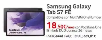 Vodafone Samsung Galaxy Tab S7 Fe oferta