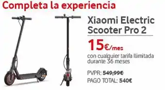 Vodafone Xiaomi Electric Scooter Pro 2 oferta