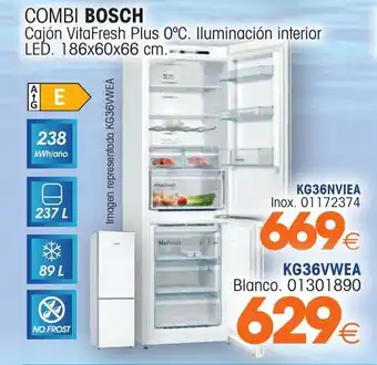 Master Cadena Bosch Combi 186x60x66 cm KG36NVIEA oferta