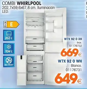 Master Cadena Whirlpool Combi 202,7x59,6x67,8 cm W7X 92 0 XH oferta