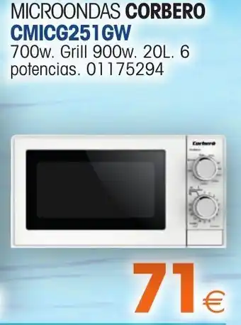 Master Cadena Corbero Microondas CMICG251GW 700W Grill 900W oferta