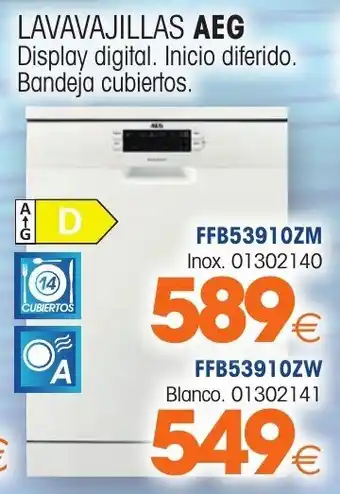 Master Cadena AEG Lavavajillas FFB53910ZM blanco oferta
