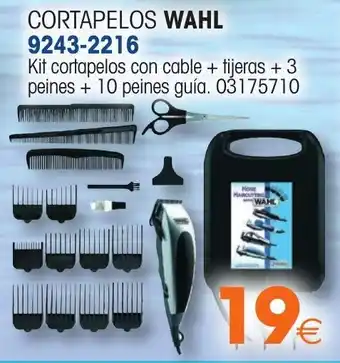 Master Cadena Wahl Cortapelos 9243-2216 Kit cortapelos con cable + tijeras + 3 peines + 10 peines guía oferta