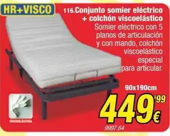 Rapimueble Conjunto Somier Eléctrico + Colchón Viscoelástico oferta