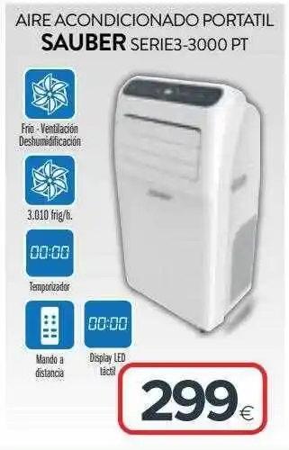 Tien 21 Aire Acondicionado Portatil Sauber Serie3-3000 Pt oferta