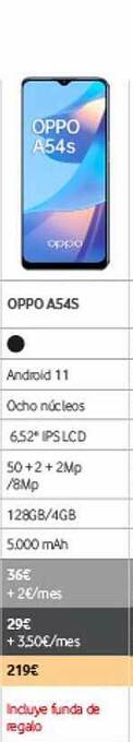 Vodafone Oppo A54s oferta