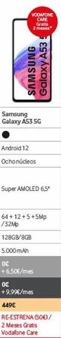 Vodafone Samsung Galaxy A53 5g oferta