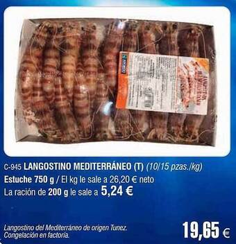 Abordo Langostino Mediterráneo oferta