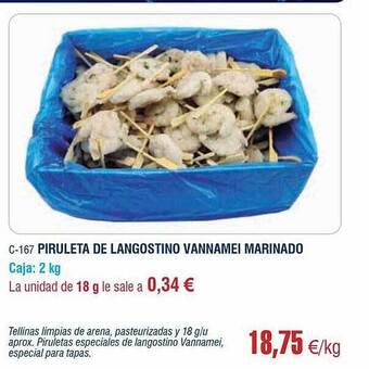 Abordo Piruleta De Langostino Vannamei Marinado oferta