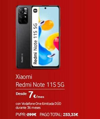 Vodafone Xiaomi Redmi Note 11s 5g oferta