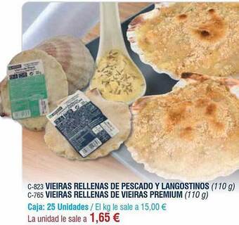 Abordo Vieiras Rellenas De Pescado Y Langostinos Vieiras Rellenas De Vieiras Premium oferta