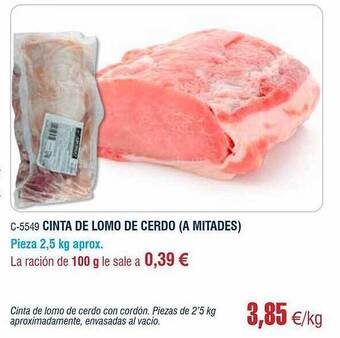 Abordo Cinta De Lomo De Cerdo oferta
