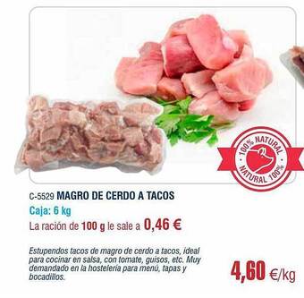 Abordo Magro De Cerdo A Tacos oferta