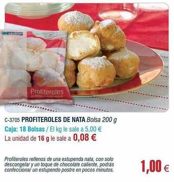 Abordo Profiteroles De Nata oferta