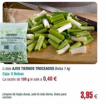 Abordo Ajos Tiernos Troceados oferta