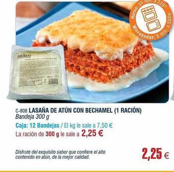 Abordo Lasaña De Atún Con Bechamel oferta