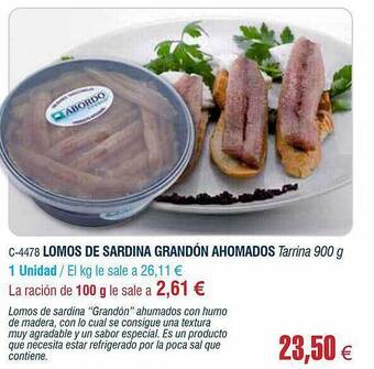 Abordo Lomos De Sardina Grandón Ahomados oferta
