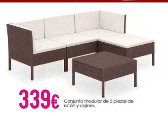 Atrapamuebles Conjunto Modular De 5 Piezas De Ratán Y Cojines oferta