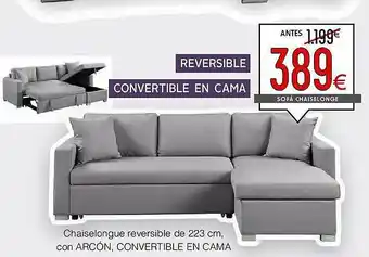 Atrapamuebles Chaiselounge Reversible De 223 Cm Con Arcón Convertible En Cama oferta