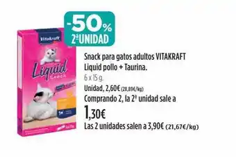 El Corte Inglés Snack Para Gatos Adultos Vitakraft Liquid Pollo + Taurina oferta