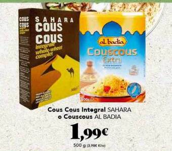Gadis Cous Cous Integral Sahara O Couscous Al Badia oferta