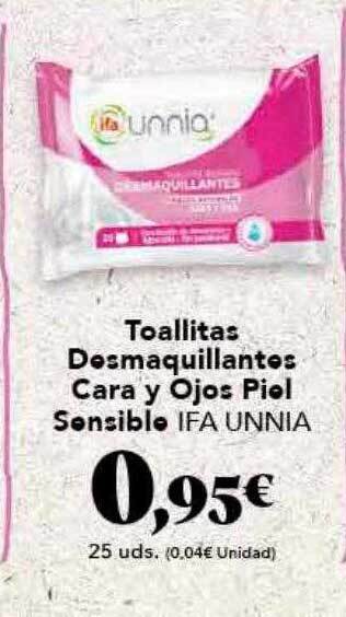 Gadis Toallitas Desmaquillantes Cara Y Ojos Piel Sensible Ifa Unnia oferta