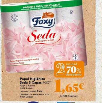 Gadis Papel Higiénico Seda 3 Capas Foxy oferta