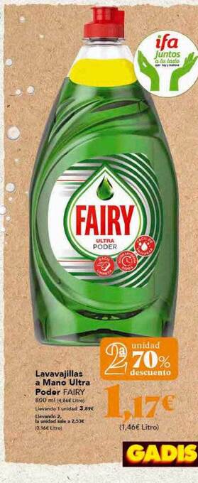 Gadis Lavavajillas A Mano Ultra Poder Fairy oferta