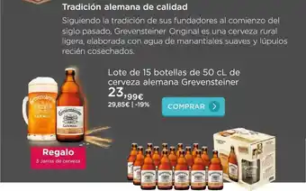 La tienda en casa Lote De 15 Botellas De 50 Cl De Cerveza Alemana Grevensteiner oferta
