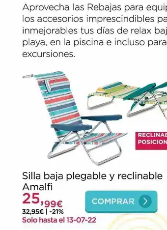 La tienda en casa Silla Baja Plegable Y Reclinable Amalfi oferta