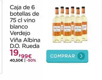 La tienda en casa Caja De 6 Botellas De 75 Cl Vino Blanco Verdejo Viña Alubina D.o. Rueda oferta