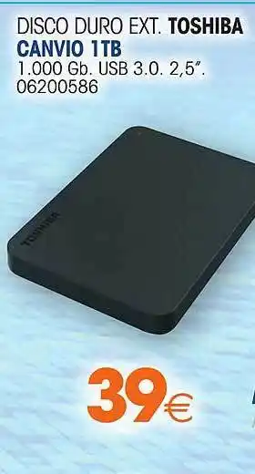 Disco Duro Ext. Toshiba Canvio 1 Tb