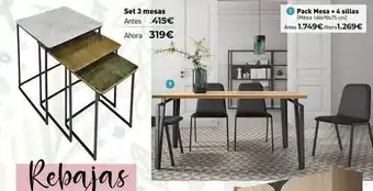 Mubak Set 3 Mesas oferta