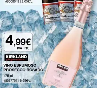 Costco Kirkland Vino Espumoso Prosecco Rosado 75 cl oferta