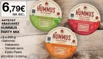 Costco Antojos Araguaney Hummus Party Mix 3 x 250 g oferta