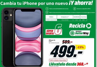MediaMarkt iPhone 11 64 GB oferta