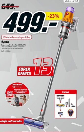 MediaMarkt Dyson Escoba Aspiración V12 Absolute oferta