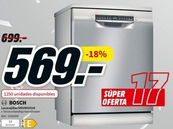 MediaMarkt Bosch Lavavajillas SMS4HVI31E oferta