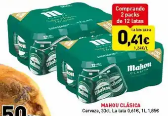 Hiperber Mahou Clásica Cerveza, 33 cl. la lata oferta