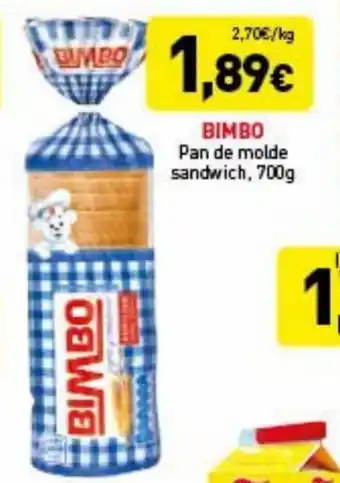 Hiperber Bimbo Pan de Molde Sandwich, 700 g oferta